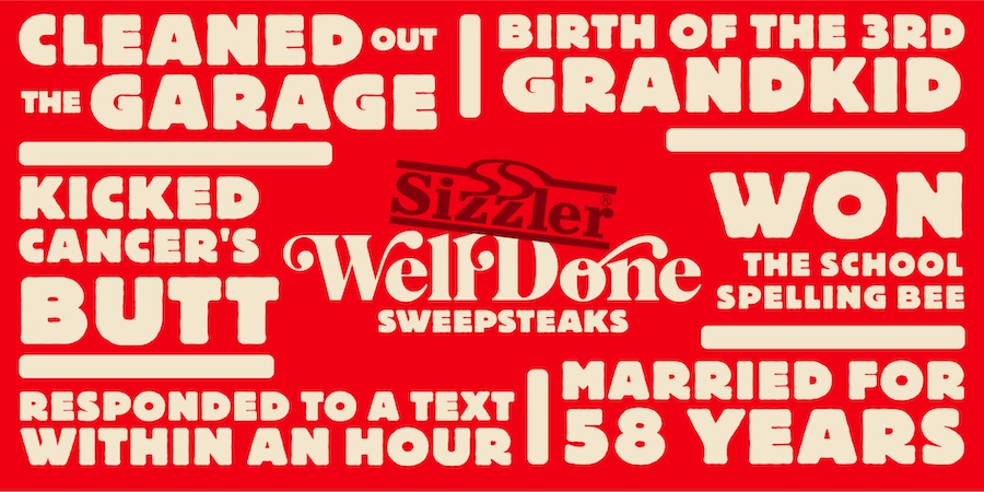 Sizzler Well Done SweepSteaks