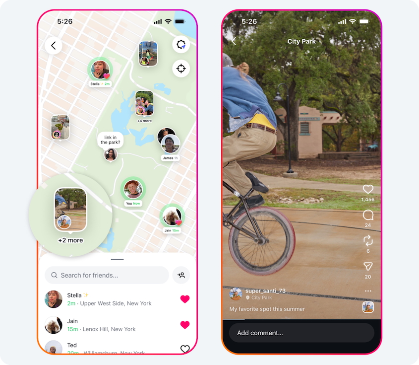 New interactive map on Instagram