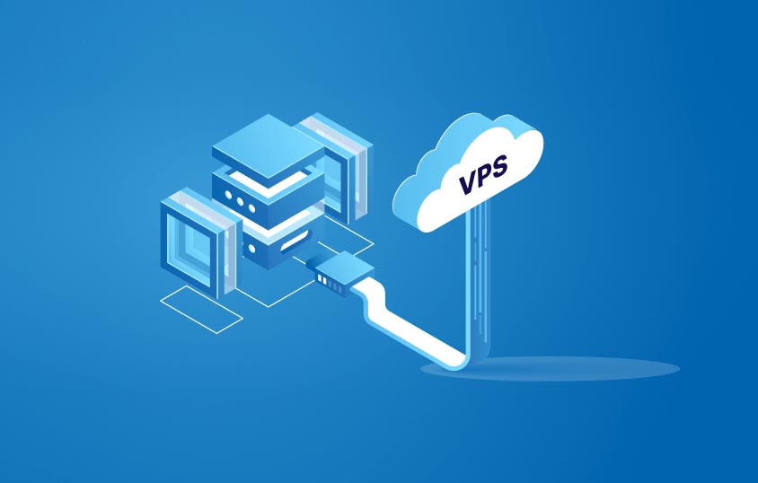 Illustration of a VPS cloud connected to hardware