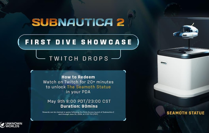 Subnautica Twitch drops and events coming soon!