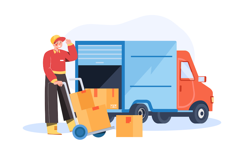 Loading furniture into a moving truck