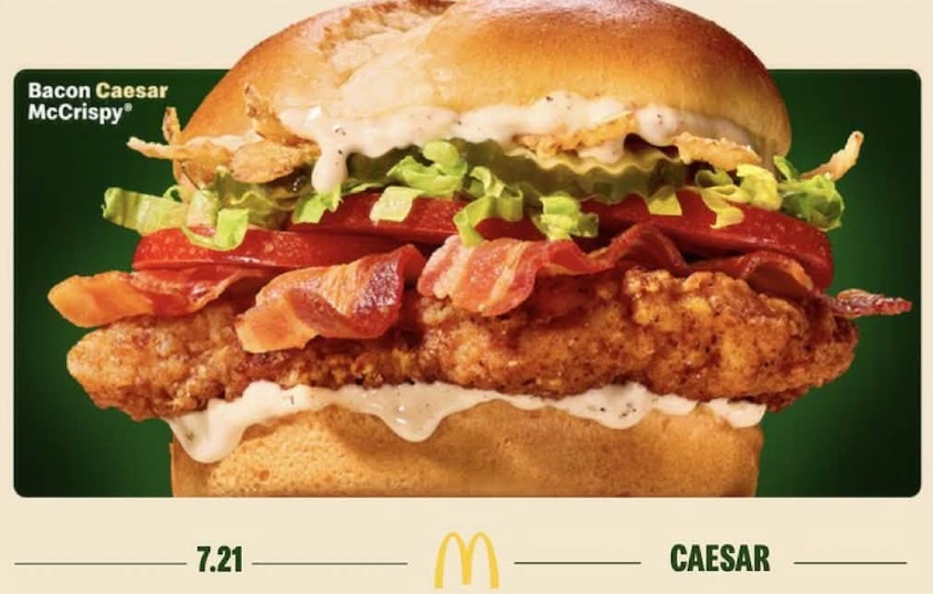 Bacon Caesar McCrispy sandwich