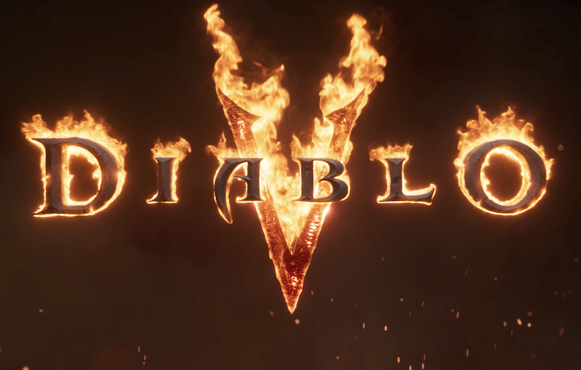 Diablo five logo on fire